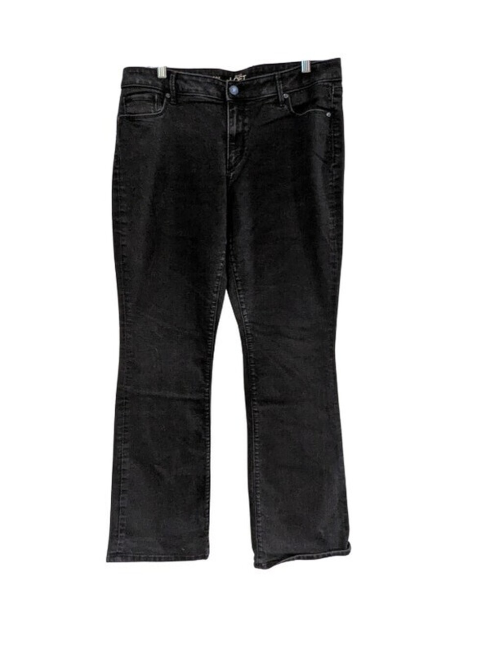 Ann Taylor LOFT Women's Curvy Boot Jeans, Black, Size 32-14, Stretch, Faded Wash
